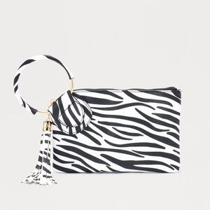 Fashion Nova Black and White Zebra Wristlet